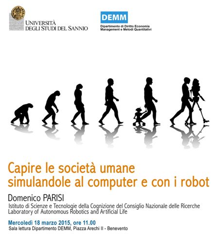 Unisannio, domani seminario su ‘Capire le società umane simulandole al computer e con i robot’